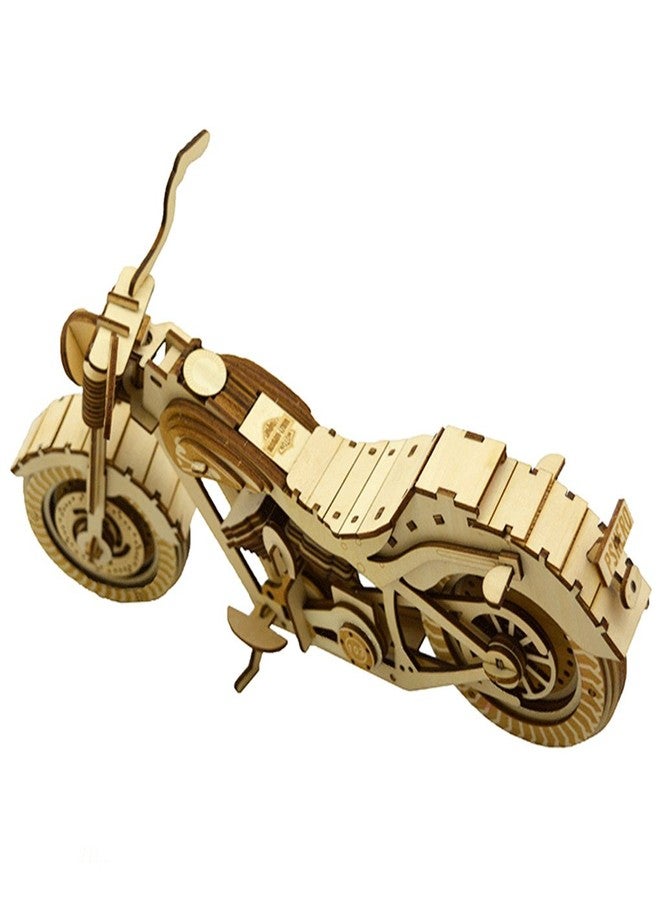 Bitopbi 3D Wooden Puzzles Laser Engraving DIY Safe Assembly Constructor Kit Toy for Teens and Adults (Motorcycle) - Image 4